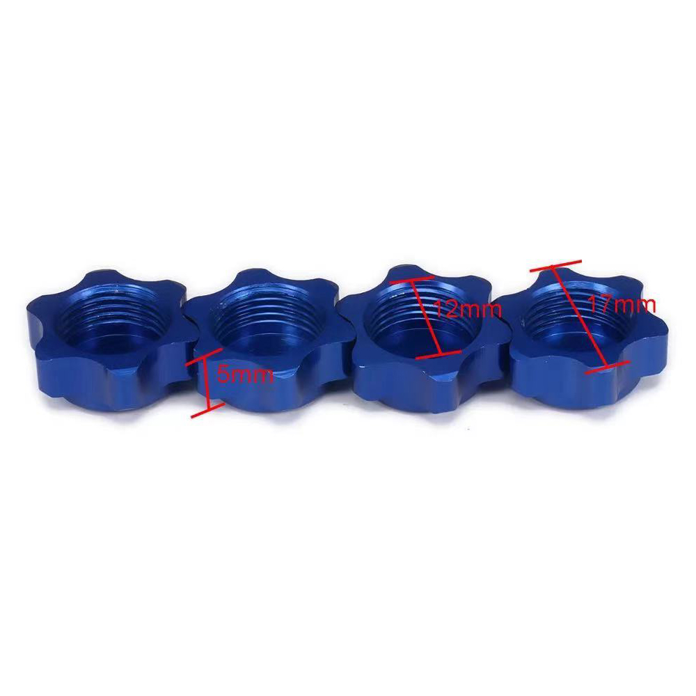 Rc Hobby Nut - ฝาครอบป้องกันฝุ่นแบบละเอียดสำหรับน็อตหกเหลี่ยมดุมล้อขนาด 17 มม. 4 ชิ้น สำหรับอะไหล่รถบังคับวิทยุขนาด