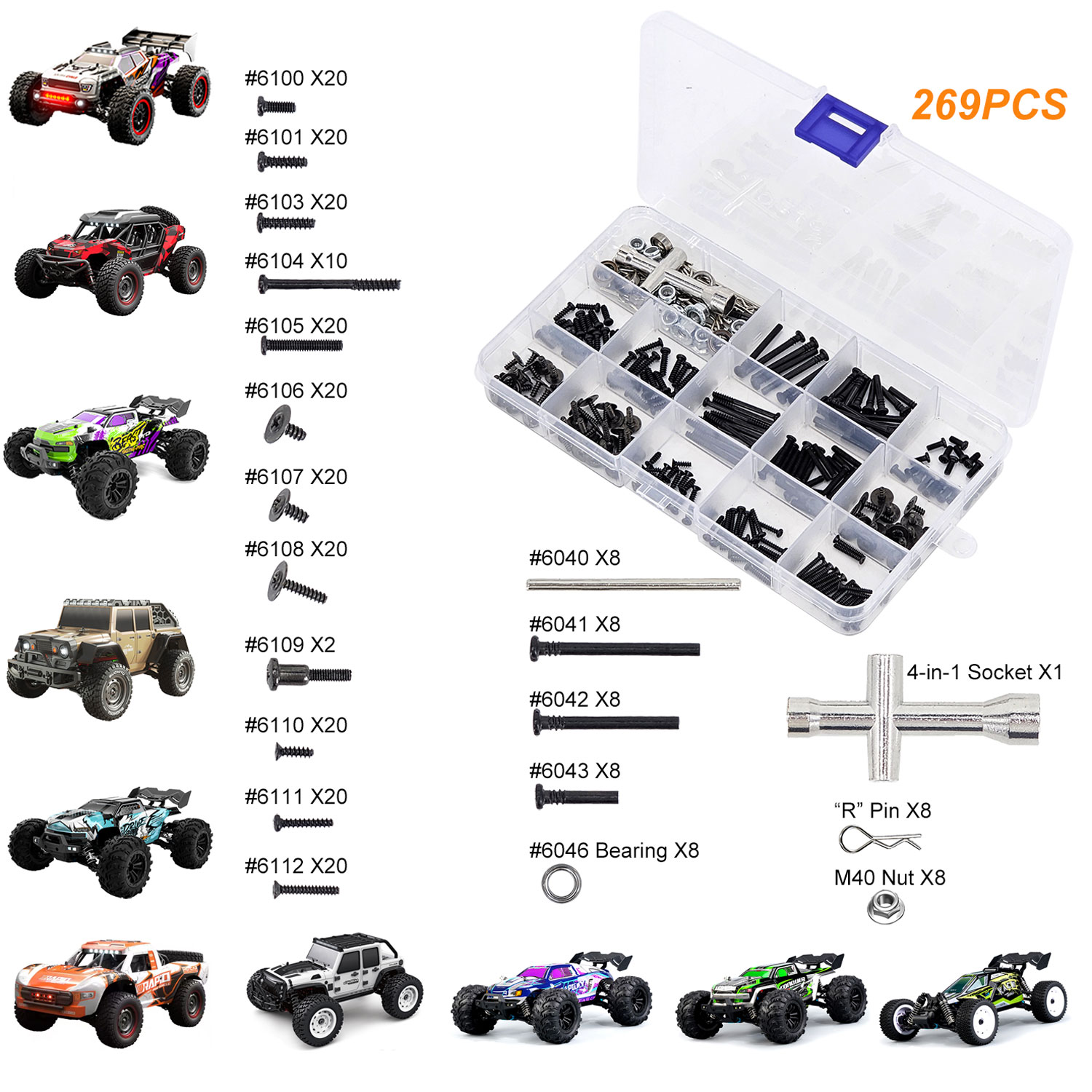 Rc Hobby Nut - SCY 269 ชิ้น RC รถชุดเครื่องมือ w/สกรู,
