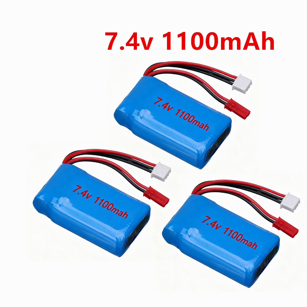 Rc Hobby Parts - แบตเตอรี่ลิโพ 2S 7.4V 1100mAh สำหรับ Wltoys