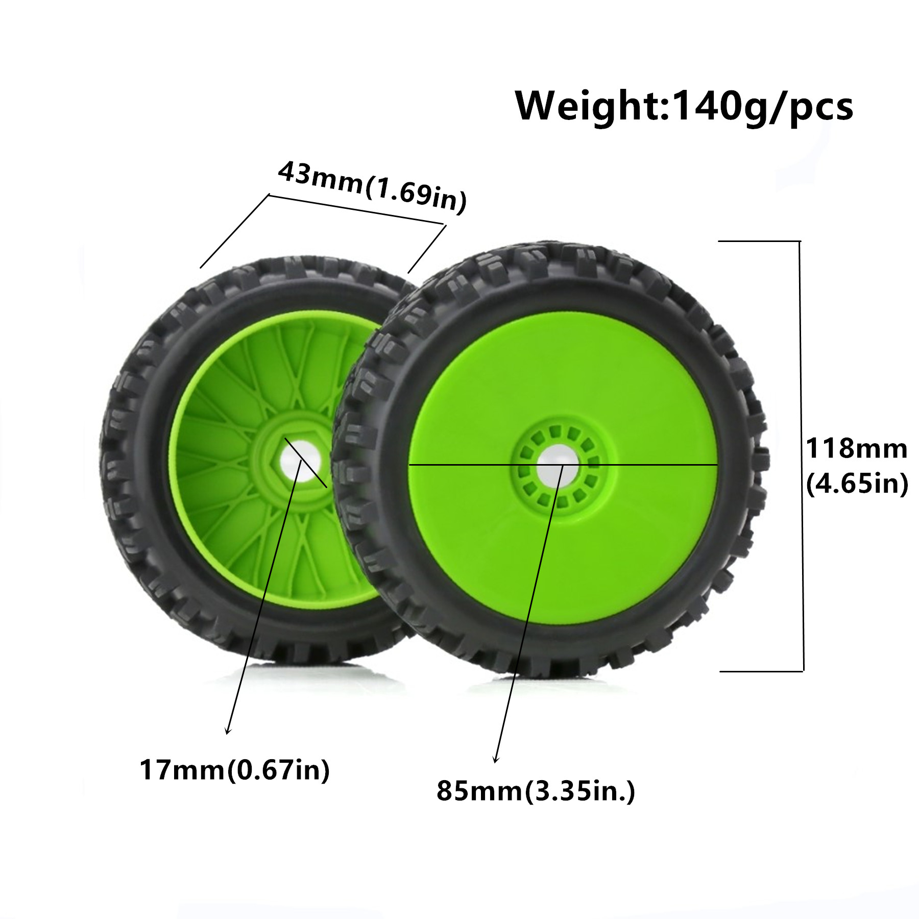 ยางและล้อรถบักกี้ RC ขนาด 1/8  - Yunshen Rc Hobby บทวิจารณ์และราคา